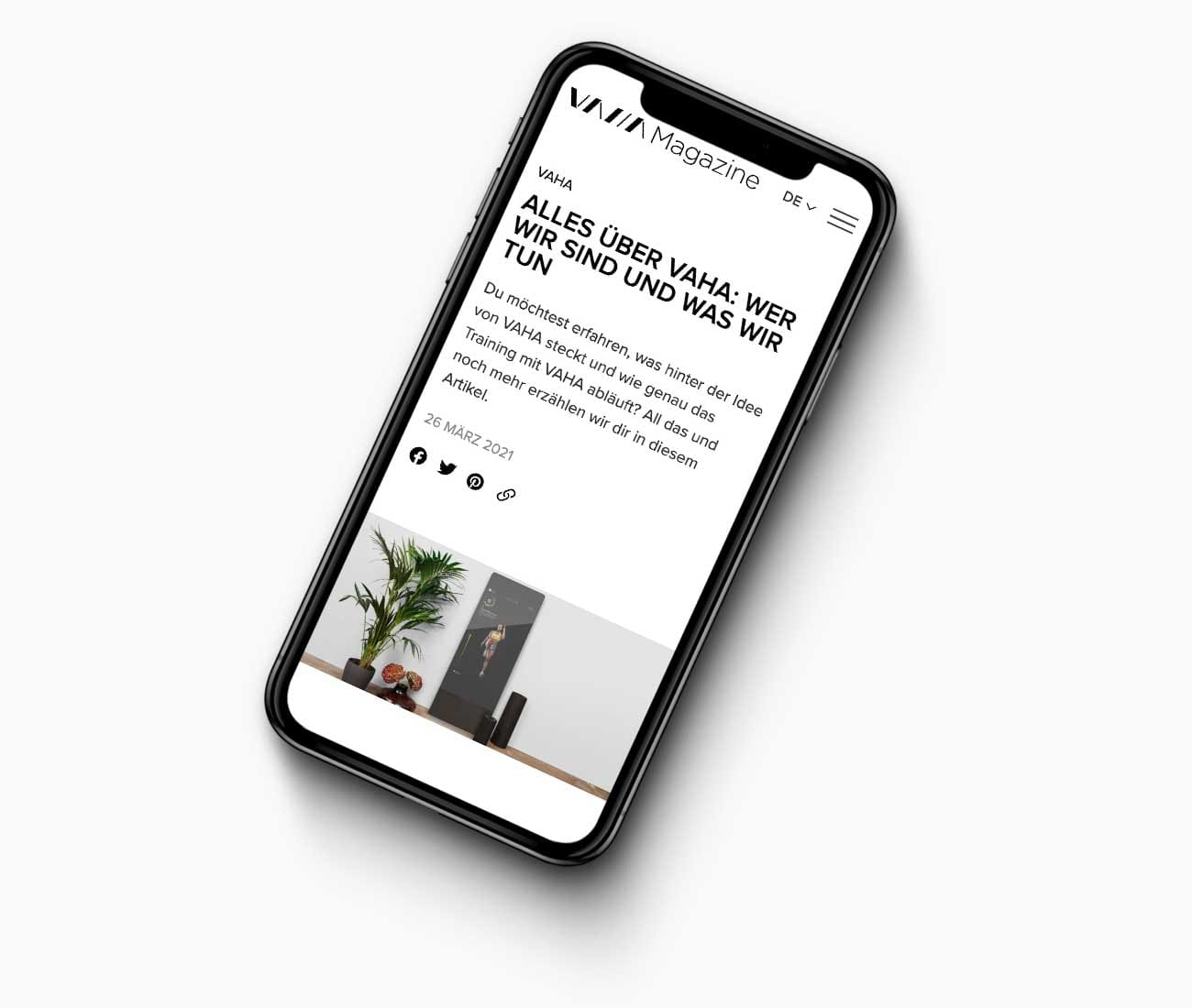WordPress Fitness Magazin VAHA - Mobile Ansicht